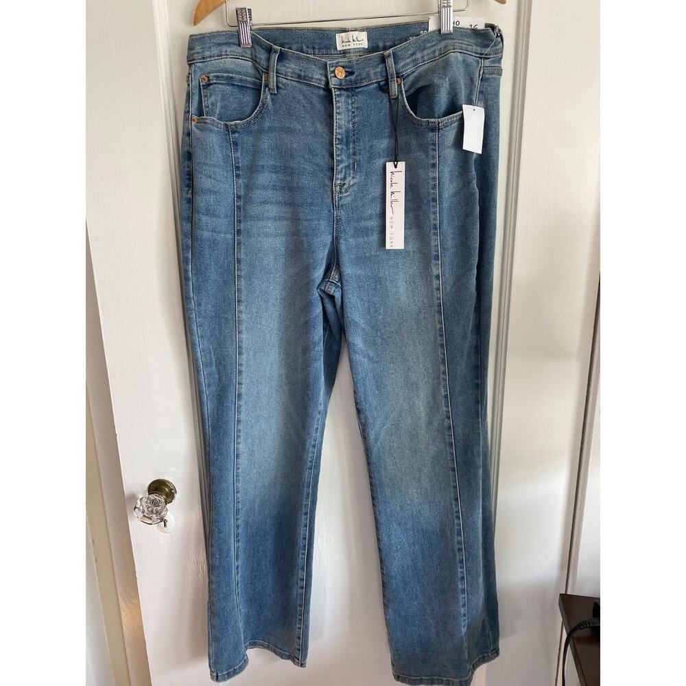 NWT Nicole Miller Jeans Womens 16 Blue SOHO High Rise Boot Cut Medium Wash